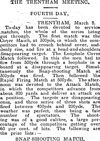 Papers Past Newspapers Otago Witness 16 March 1910 Rifle Shooting