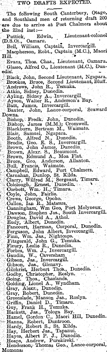 Papers Past Newspapers Otago Witness 18 December 1918