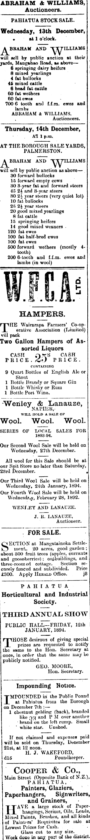 Papers Past Newspapers Pahiatua Herald 13 December 13 Page 3 Advertisements Column 3