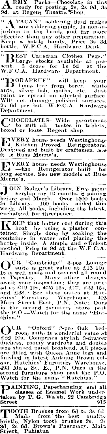 Papers Past Newspapers Pahiatua Herald 10 March 1942 Page 1 Advertisements Column 6