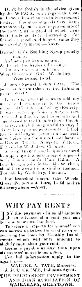 Papers Past Newspapers Pahiatua Herald 27 May 1903 Page 4 Advertisements Column 1