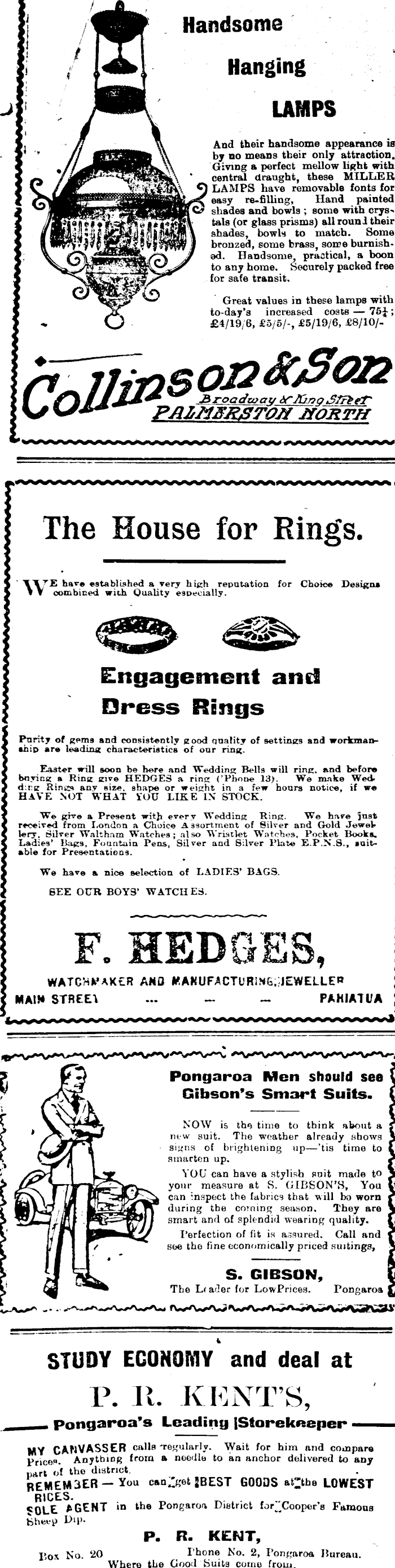 Papers Past Newspapers Pahiatua Herald 6 August 1919 Page 3 Advertisements Column 1