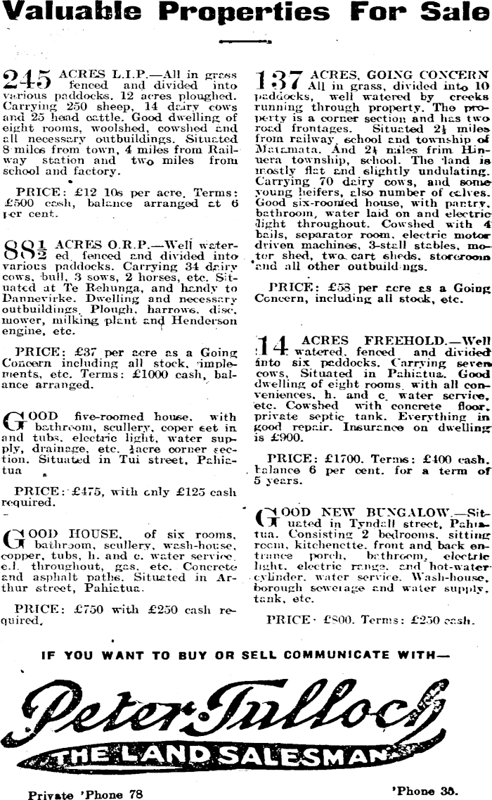 Papers Past Newspapers Pahiatua Herald 19 October 1927 Page 8 Advertisements Column 5