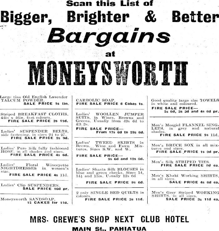 Papers Past Newspapers Pahiatua Herald 15 July 1935 Page 3 Advertisements Column 1