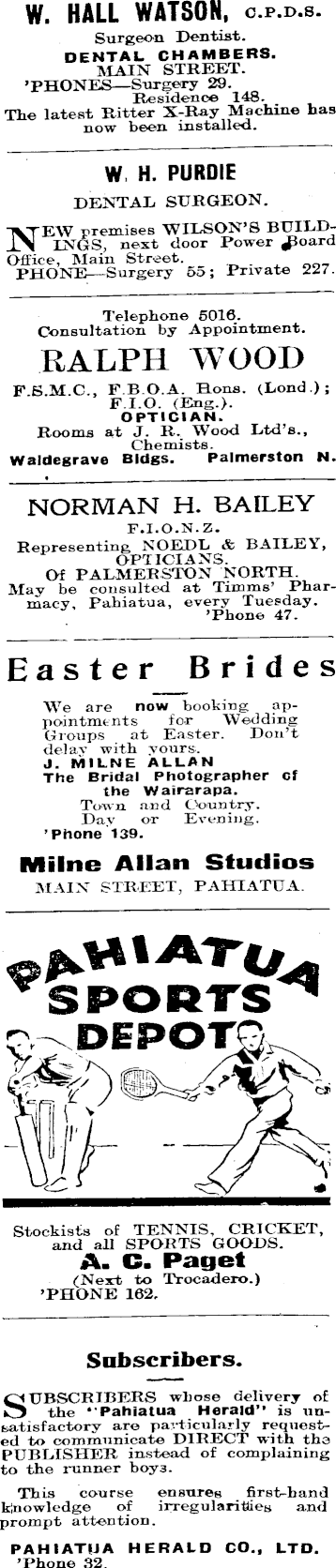 Papers Past Newspapers Pahiatua Herald 18 February 1936 Page 4 Advertisements Column 2