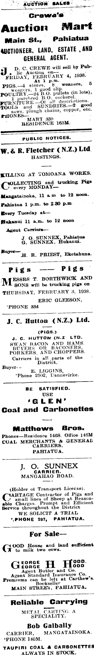 Papers Past Newspapers Pahiatua Herald 4 February 1938 Page 8 Advertisements Column 1