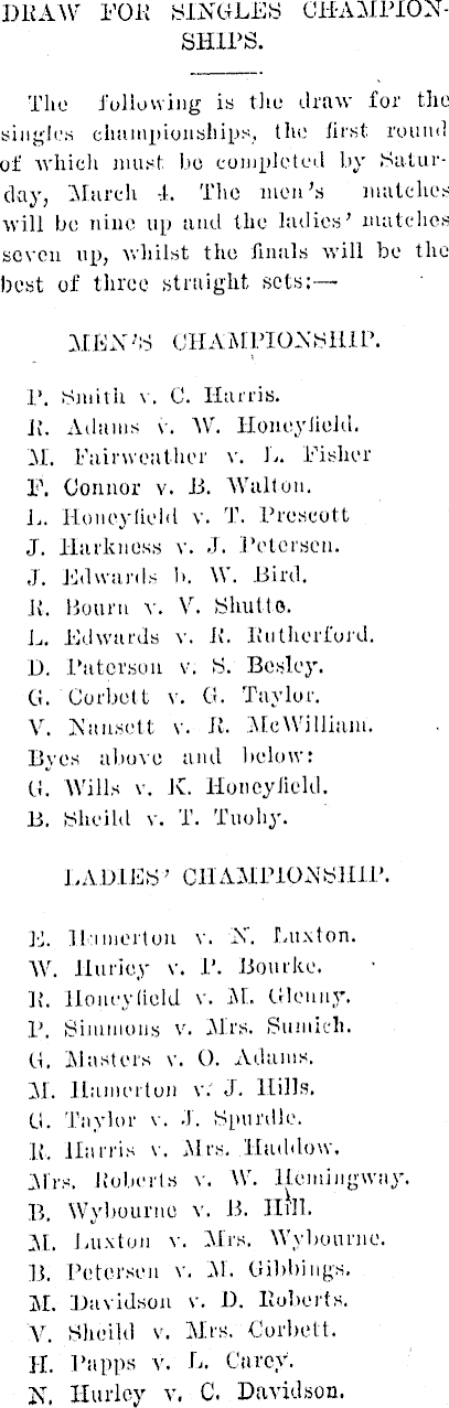 Papers Past Newspapers Patea Mail 24 February 1933 Lawn Tennis