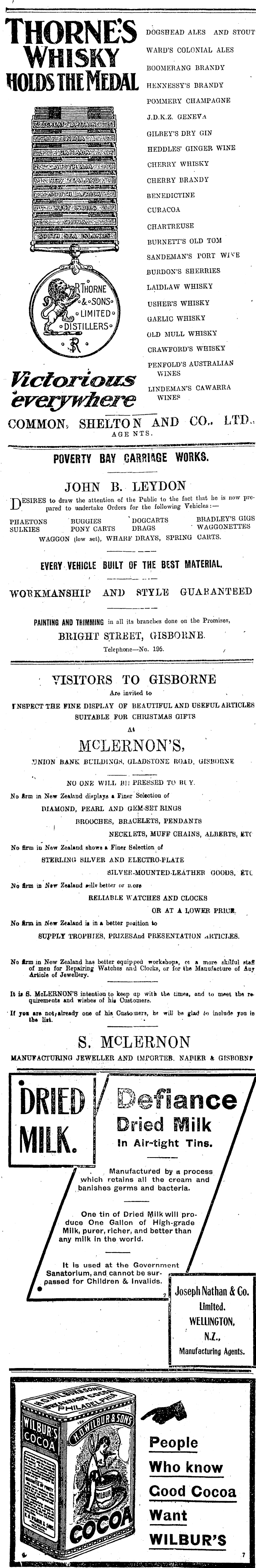 Papers Past Newspapers Poverty Bay Herald 18 July 1905 Page 4 Advertisements Column 1