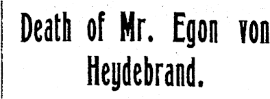 Papers Past Newspapers Samoanische Zeitung 31 May 1919 Death Of Mr Egon Von Heydebrand