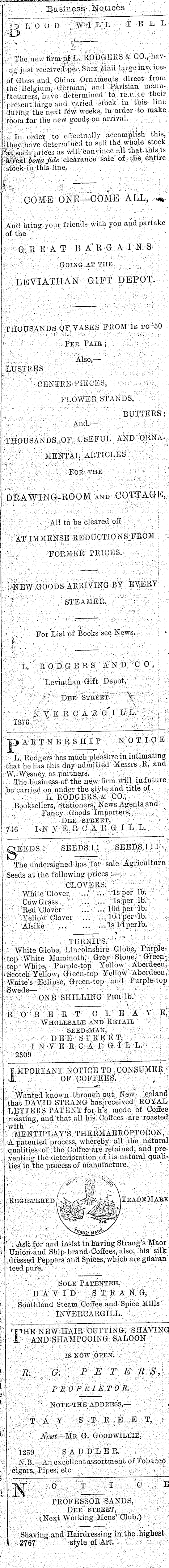 Papers Past Newspapers Southland Times 6 November 1879 Page 1 Advertisements Column 5