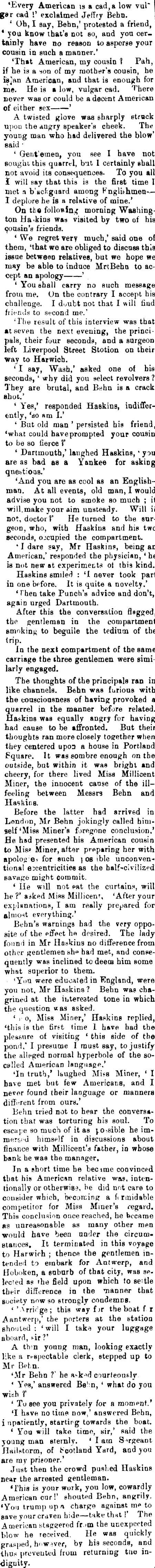 Papers Past | Newspapers | Southland Times | 28 May 1892 | His Yankee Cousin