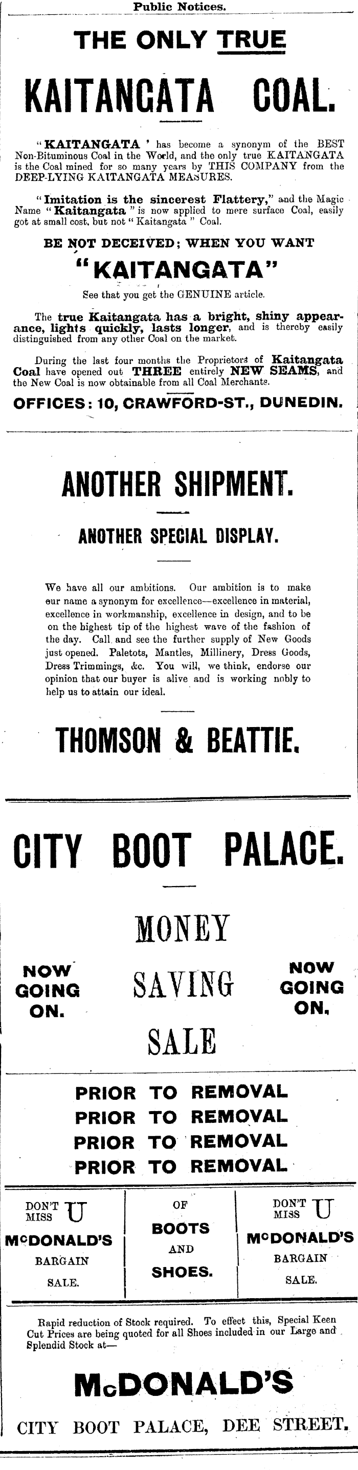 Papers Past Newspapers Southland Times 28 March 1903 Page 1 Advertisements Column 2