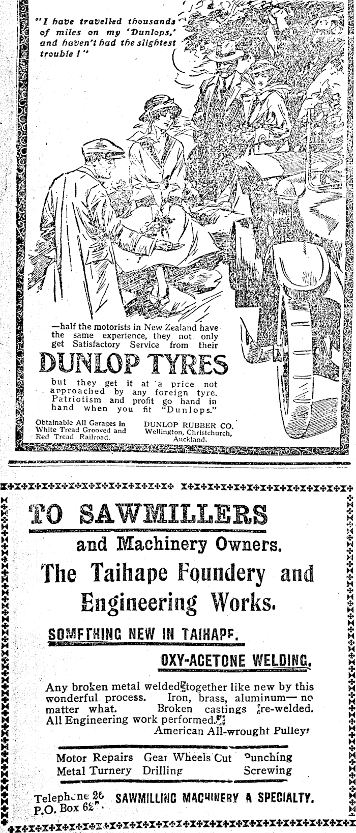 Papers Past Newspapers Taihape Daily Times 14 August 1919 Page 2 Advertisements Column 1