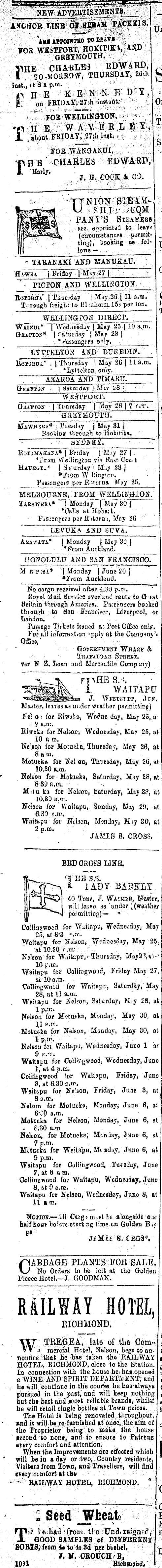 Papers Past Newspapers Colonist 25 May 17 Page 2 Advertisements Column 1