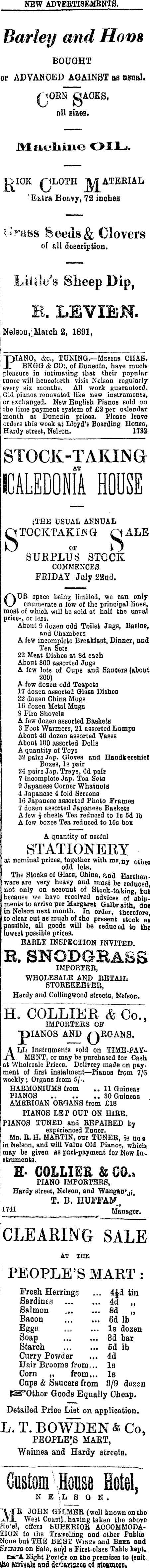 Papers Past | Newspapers | Colonist | 8 August 1892 | Page 2 Advertisements  Column 7