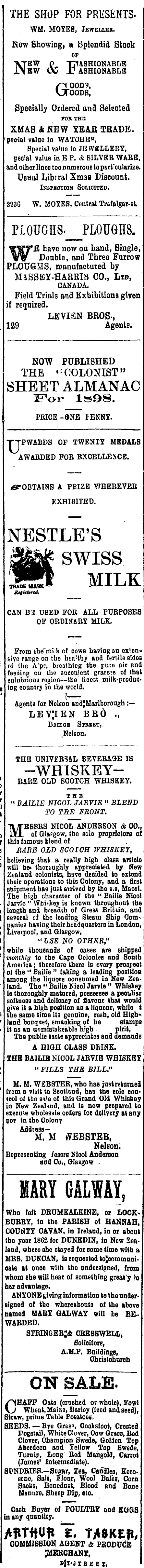 Papers Past | Newspapers | Colonist | 25 March 1898 | Page 4 Advertisements Column