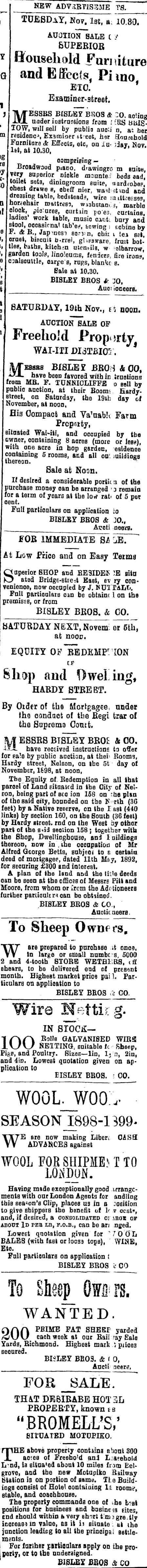 Papers Past Newspapers Colonist 31 October 18 Page 3 Advertisements Column 7