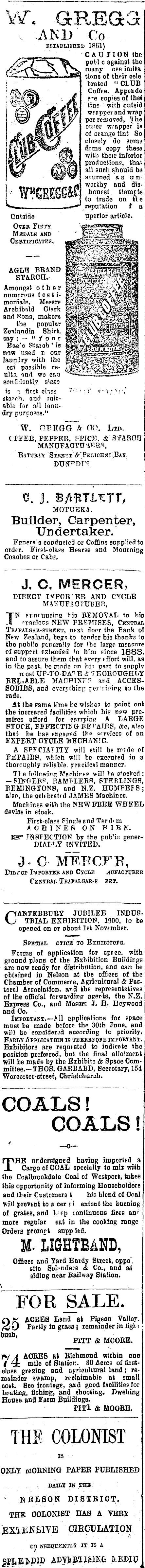 Papers Past Newspapers Colonist 15 June 1900 Page 4 Advertisements Column 1