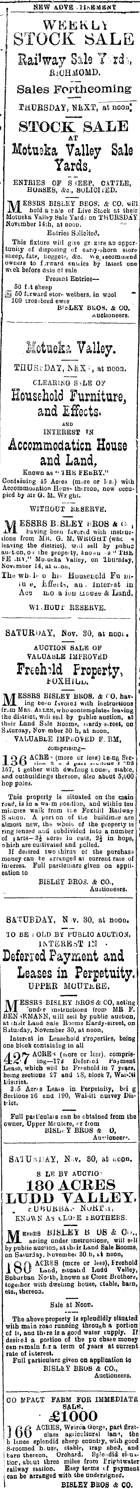 Papers Past Newspapers Colonist 12 November 1901 Page 3 Advertisements Column 7