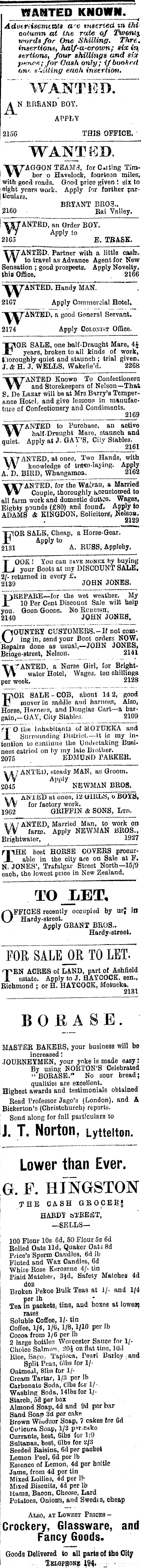 Papers Past Newspapers Colonist 13 July 1905 Page 3 Advertisements Column 5