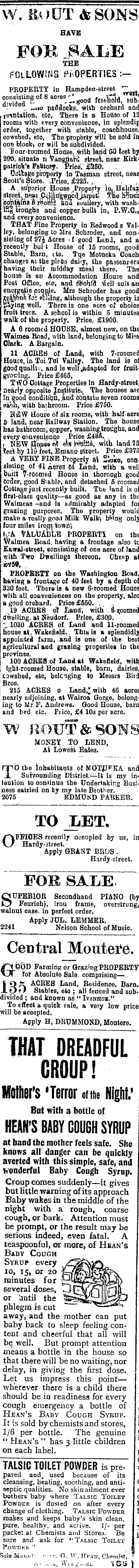 Papers Past Newspapers Colonist 22 July 1905 Page 4 Advertisements Column 5