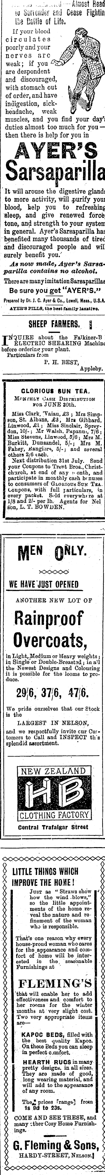 Papers Past Newspapers Colonist 16 July 1910 Page 3 Advertisements Column 4