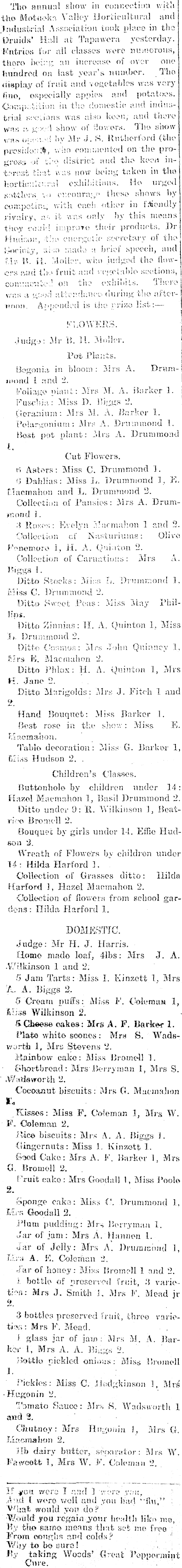 Papers Past Newspapers Colonist 9 April 1912 Motueka Valley Horticultural And Industrial