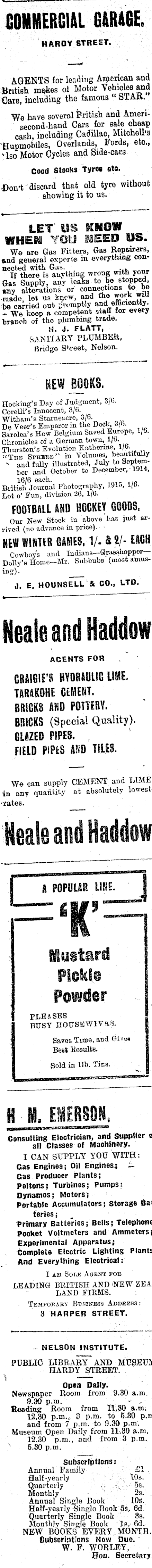 Papers Past Newspapers Colonist 23 April 1915 Page 3 Advertisements Column 1