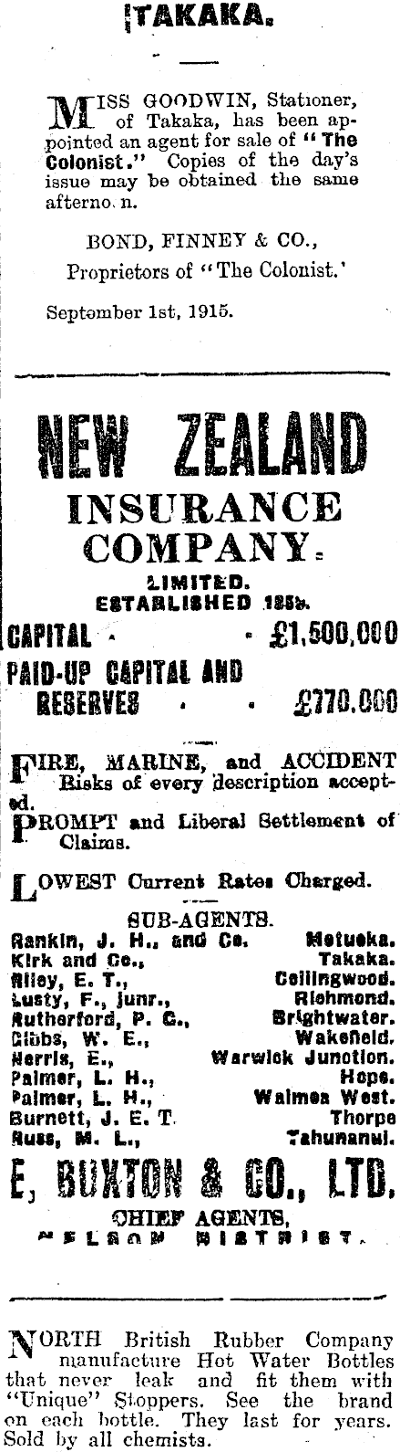 Papers Past Newspapers Colonist 15 May 1916 Page 3 Advertisements Column 5