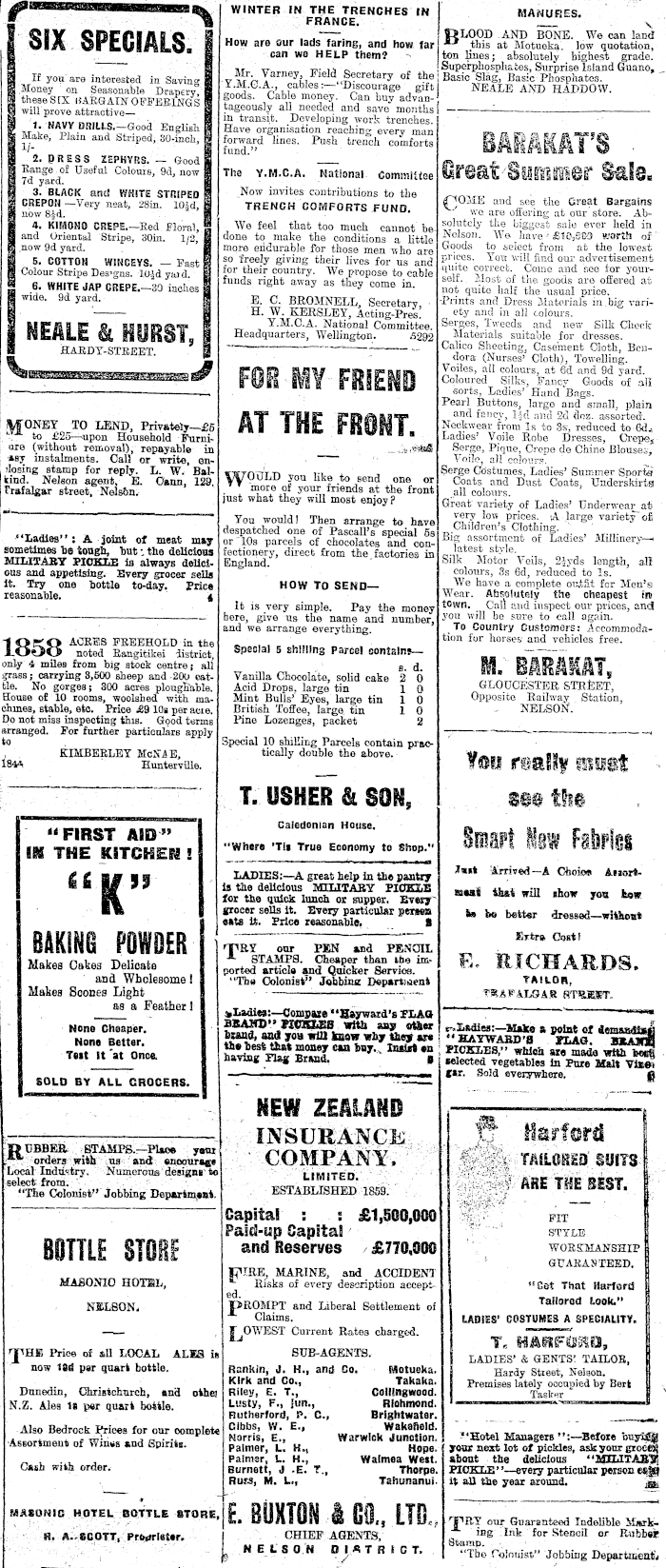 Papers Past Newspapers Colonist 31 January 1917 Page 3 Advertisements Column 3