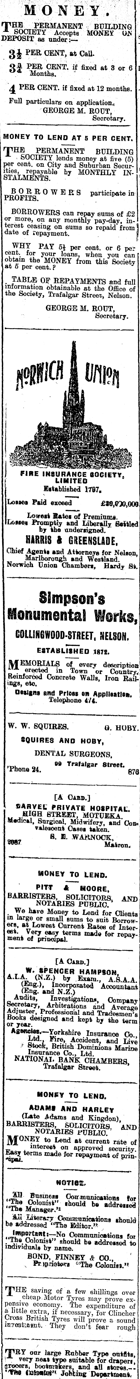 Papers Past Newspapers Colonist 12 November 1917 Page 4 Advertisements Column 2