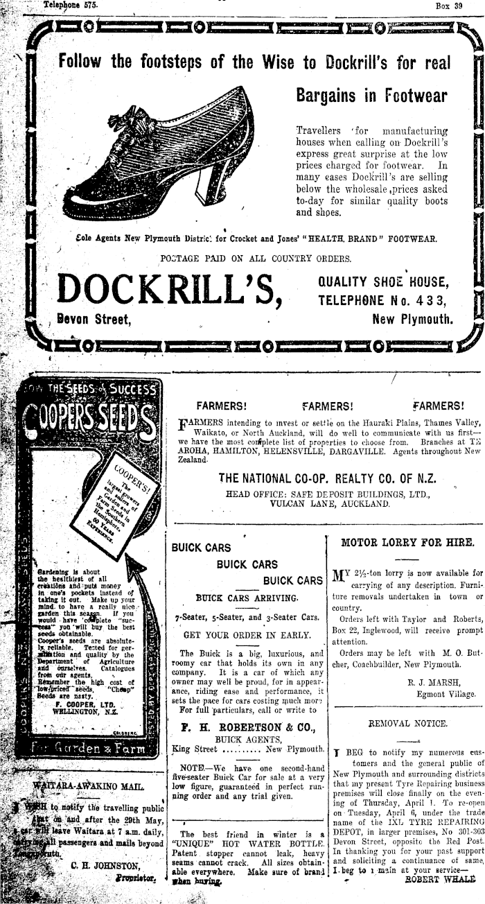 Papers Past Newspapers Taranaki Daily News 1 July 1920