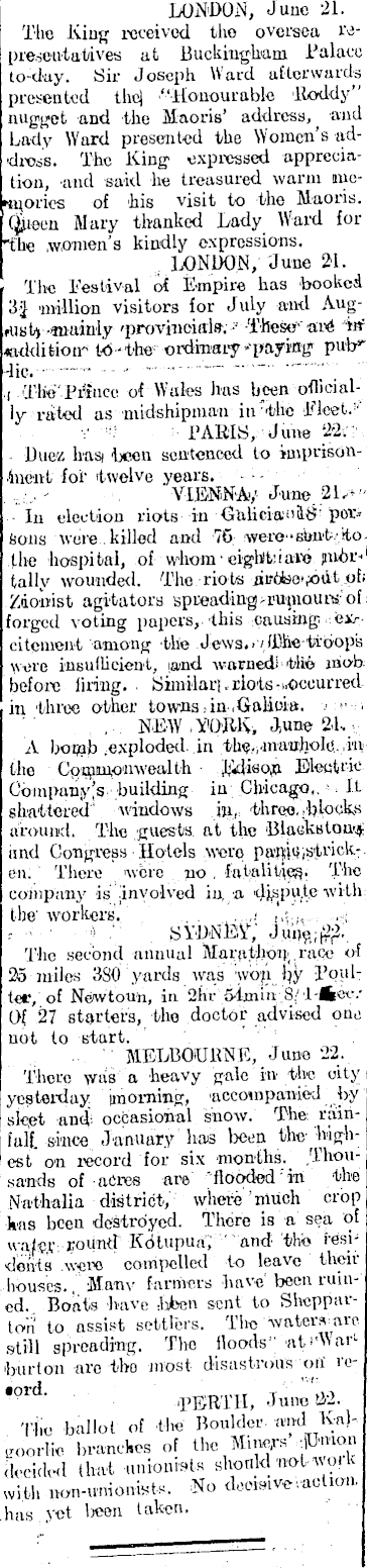 Papers Past, Newspapers, Temuka Leader, 24 June 1911