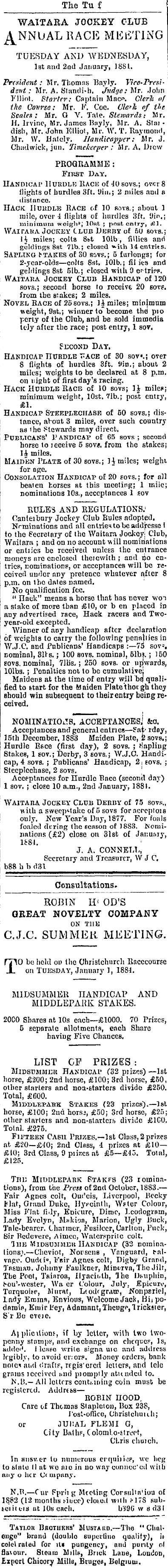 Papers Past Newspapers Taranaki Herald 10 December 18 Page 1 Advertisements Column 6