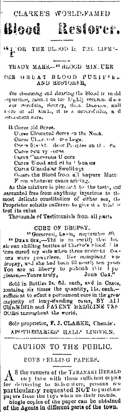 Papers Past Newspapers Taranaki Herald 18 November 15 Page 4 Advertisements Column 5