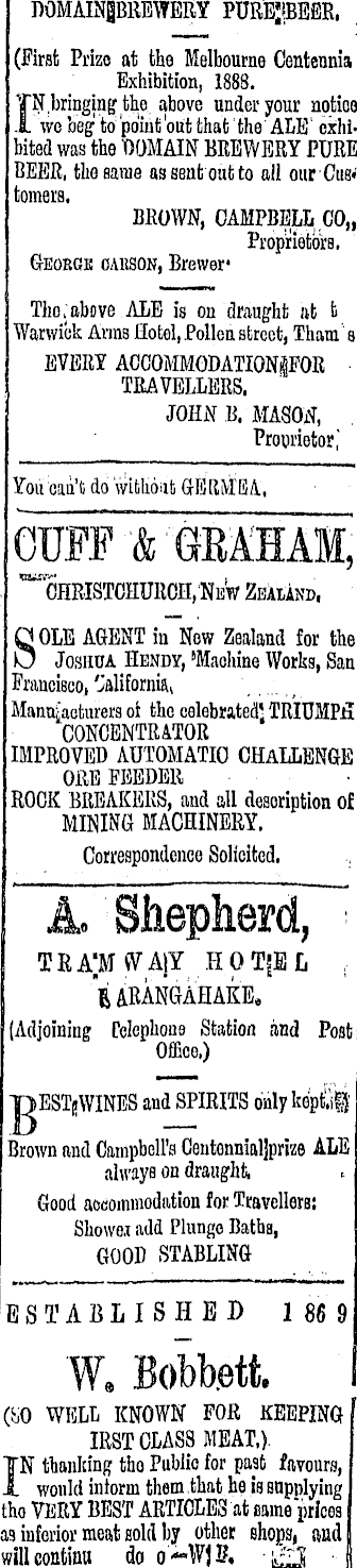 Papers Past Newspapers Thames Advertiser 8 July 1889 Page