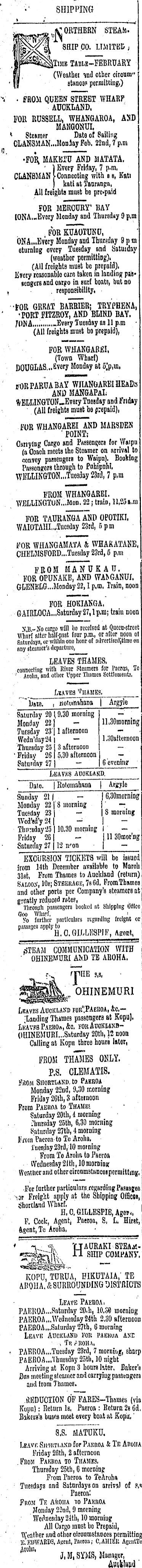 Papers Past Newspapers Thames Advertiser February 12 Page 2 Advertisements Column 1