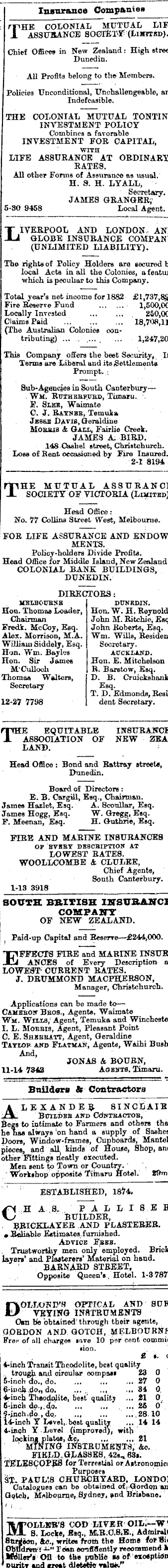 Papers Past Newspapers Timaru Herald 22 July 14 Page 1 Advertisements Column 2