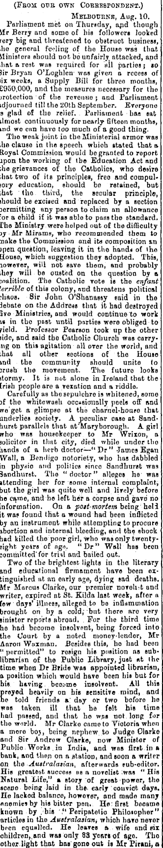 Papers Past, Newspapers, Bruce Herald, 10 August 1888