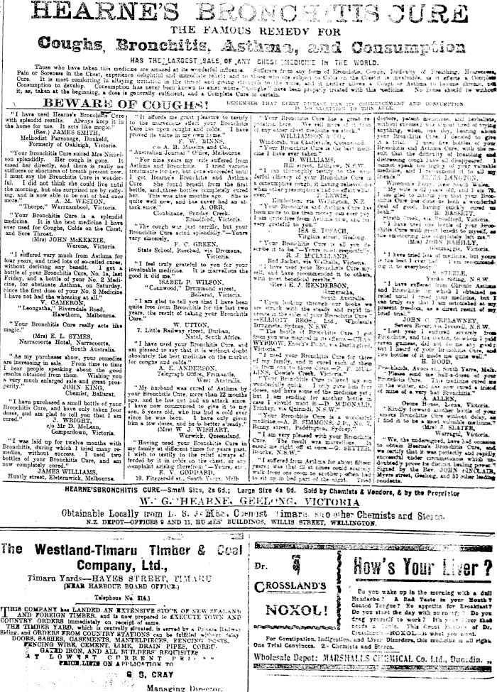 Papers Past Newspapers Timaru Herald 24 January 1906 Page 7 Advertisements Column 2
