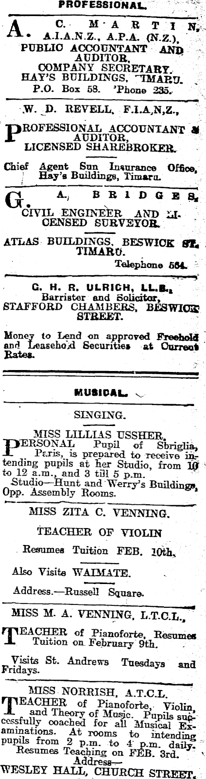 Papers Past Newspapers Timaru Herald 21 February 1914 Page 13 Advertisements Column 4