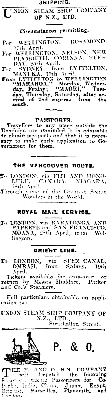 Papers Past Newspapers Timaru Herald 11 April 1916 Page 1 Advertisements Column 1