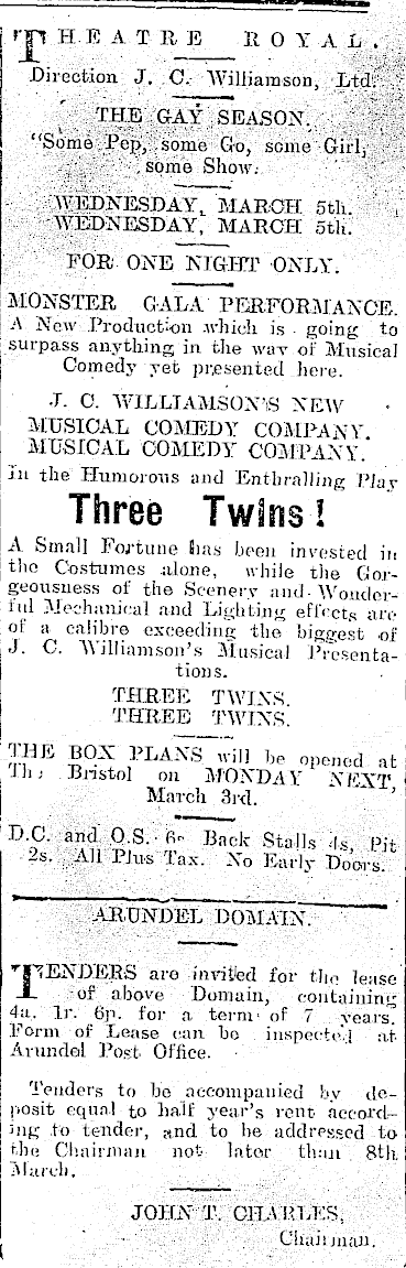 Papers Past Newspapers Timaru Herald 27 February 1919 Page 1 Advertisements Column 5