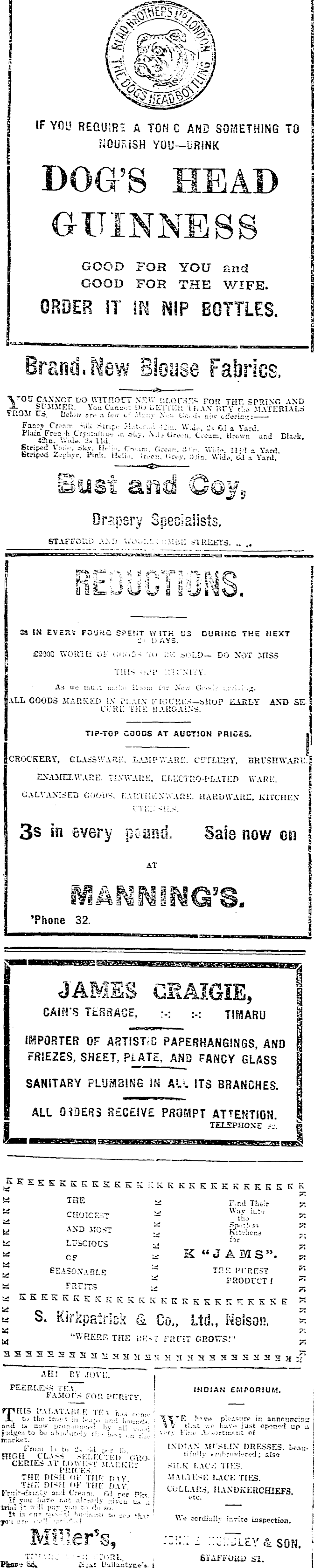 Papers Past Newspapers Timaru Herald 4 November 1910 Page 3 Advertisements Column 1