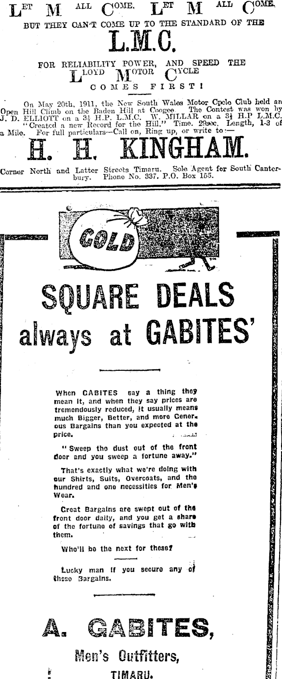 Papers Past Newspapers Timaru Herald 16 September 1911 Page 6 Advertisements Column 4