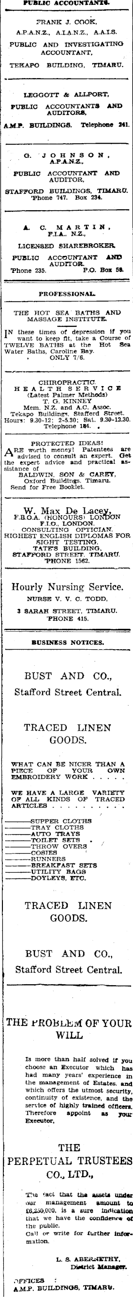 Papers Past Newspapers Timaru Herald 13 August 1932 Page 8 Advertisements Column 2