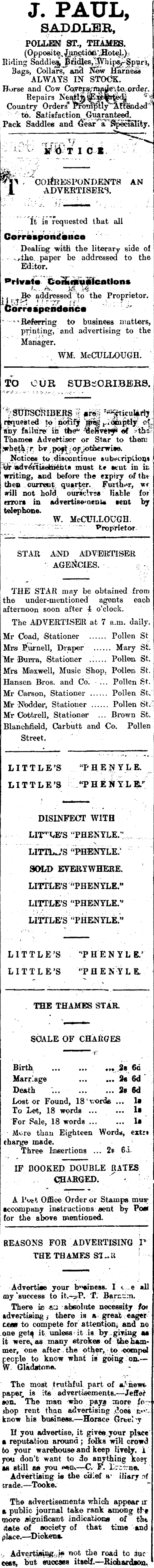 Papers Past Newspapers Thames Star 16 January 1909 Page 4 Advertisements Column 4