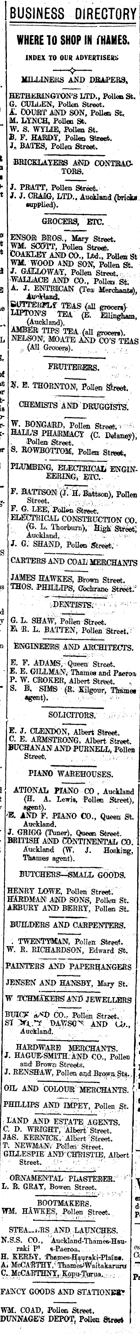 Papers Past Newspapers Thames Star 7 January 1916 Page 8 Advertisements Column 6