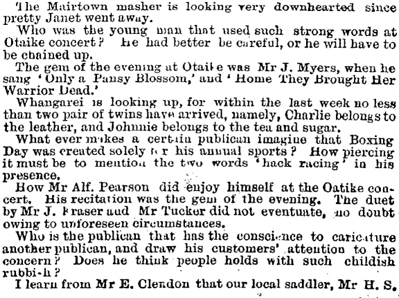 Papers Past | Newspapers | Observer | 13 December 1890 | WHANGAREI.