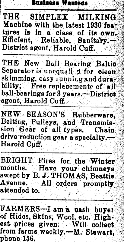 Papers Past Newspapers Te Puke Times 26 May 1931 Page 3 Advertisements Column 5